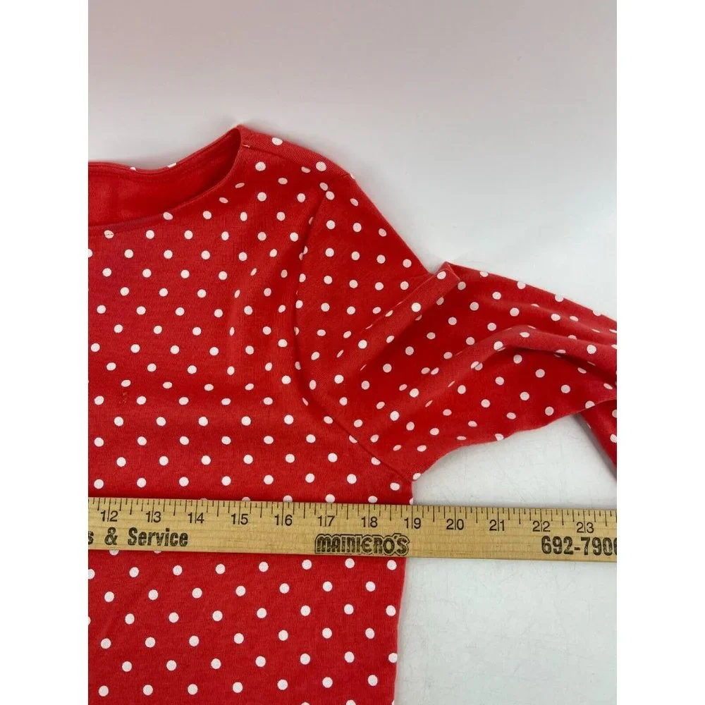 Lauren Ralph Lauren Women's Orange Long Sleeve Polka Dot Top Shirt Size XL - Picture 9 of 11